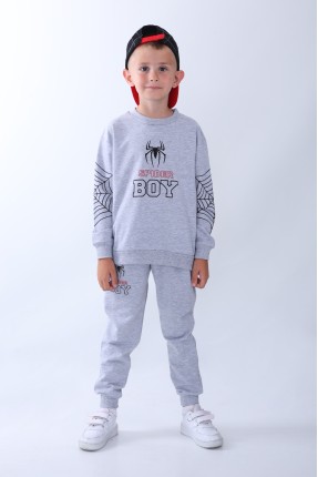 SPİDER BOY BASKILI MELANJ TAKIM